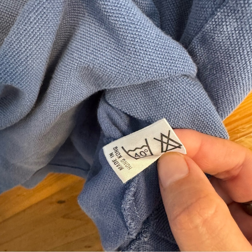 Vintage Burberry Men's Blue Polo Shirt Size Medium - Picture 4 of 5